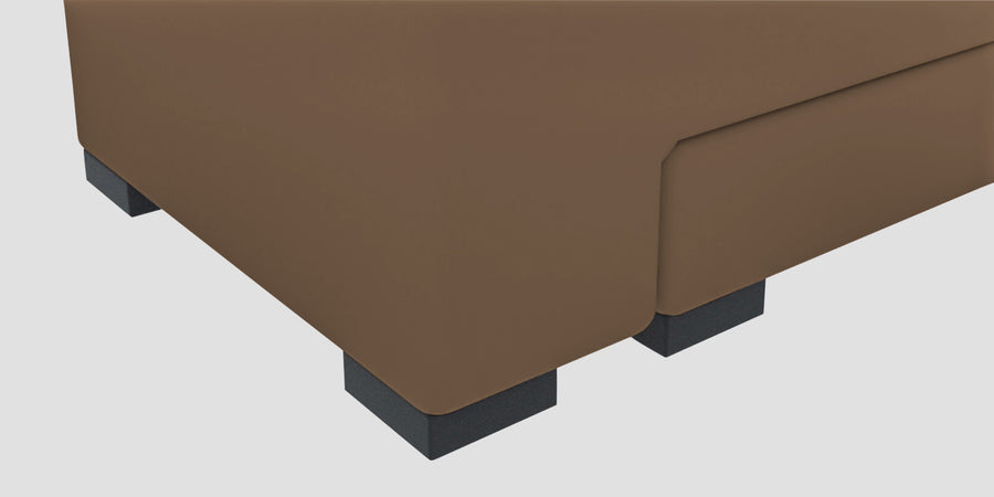 Corby Velvet Lhs 6 Seater Convertible Sofa Cum Bed In Mocha Mouse Colour - Febonic Living