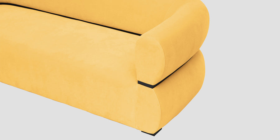 Kula Velvet 2 Seater Sofa In Turmeric Yellow Colour - Febonic Living