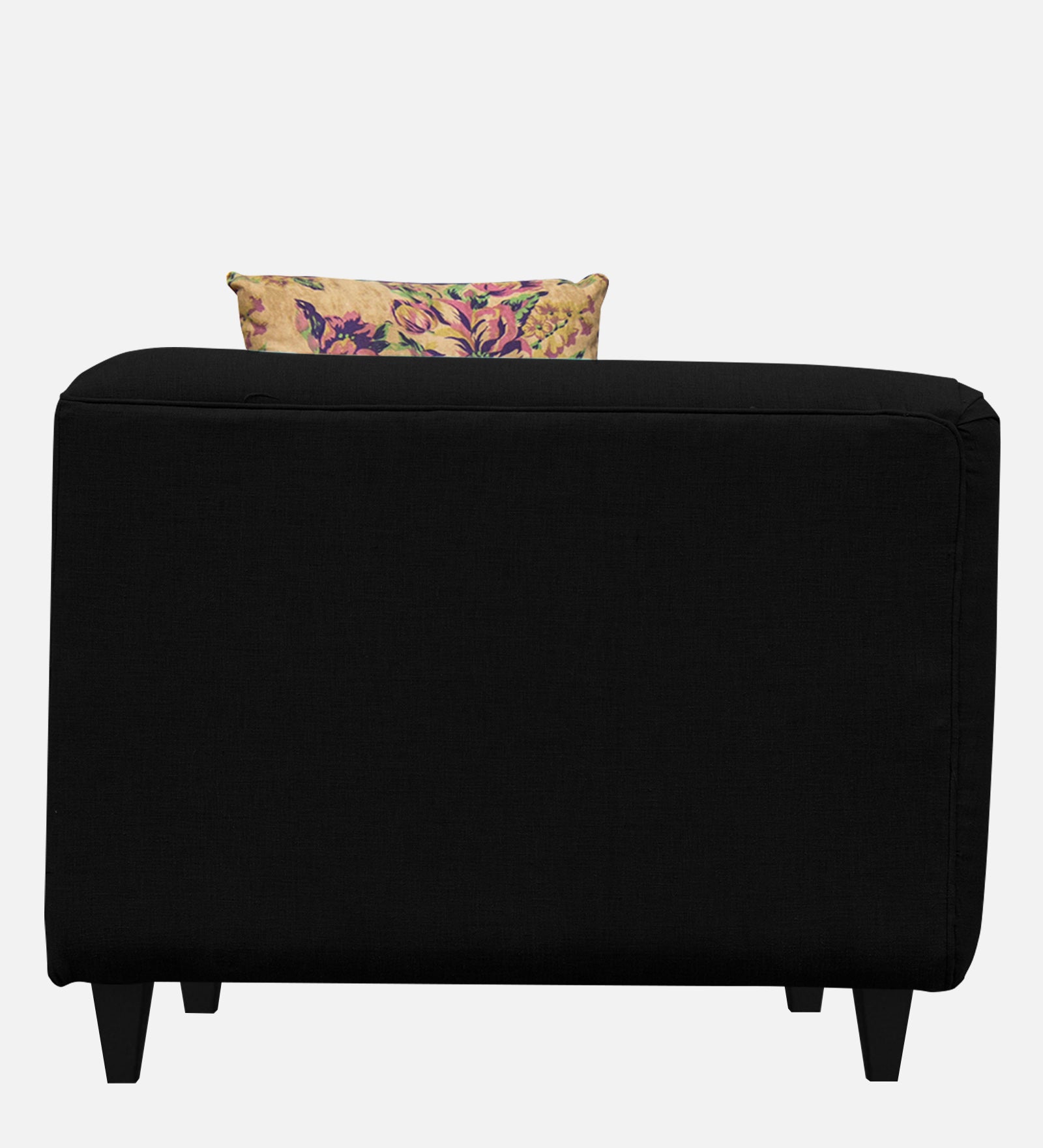 Niki Fabric 1 Seater Sofa in Zed Black Colour