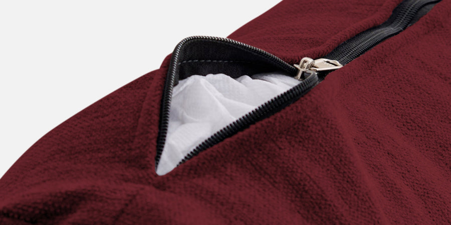 Kara Fabric 3 Seater Pull Out Sofa Cum Bed In Blood Maroon Colour - Febonic Living