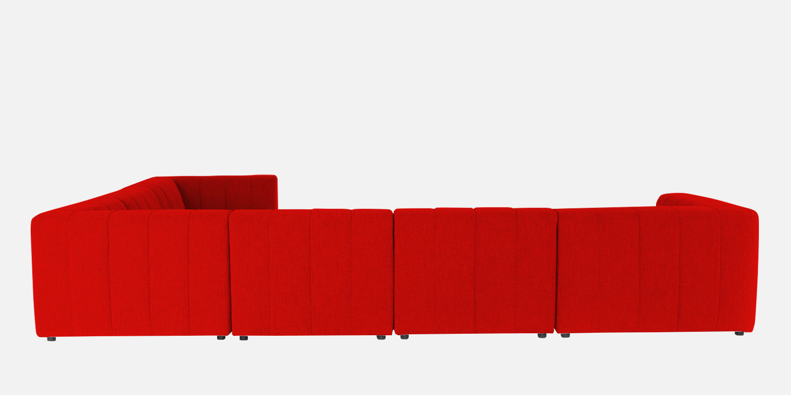 Damo Fabric RHS 8 Seater Sectional Sofa In Ruby Red Colour