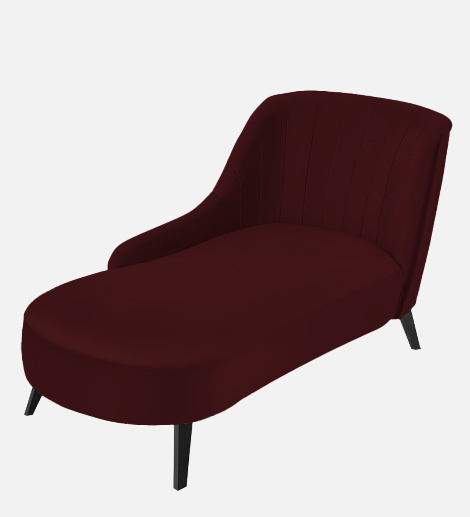 Flora Velvet LHS Chaise Lounger in Blood Maroon Colour