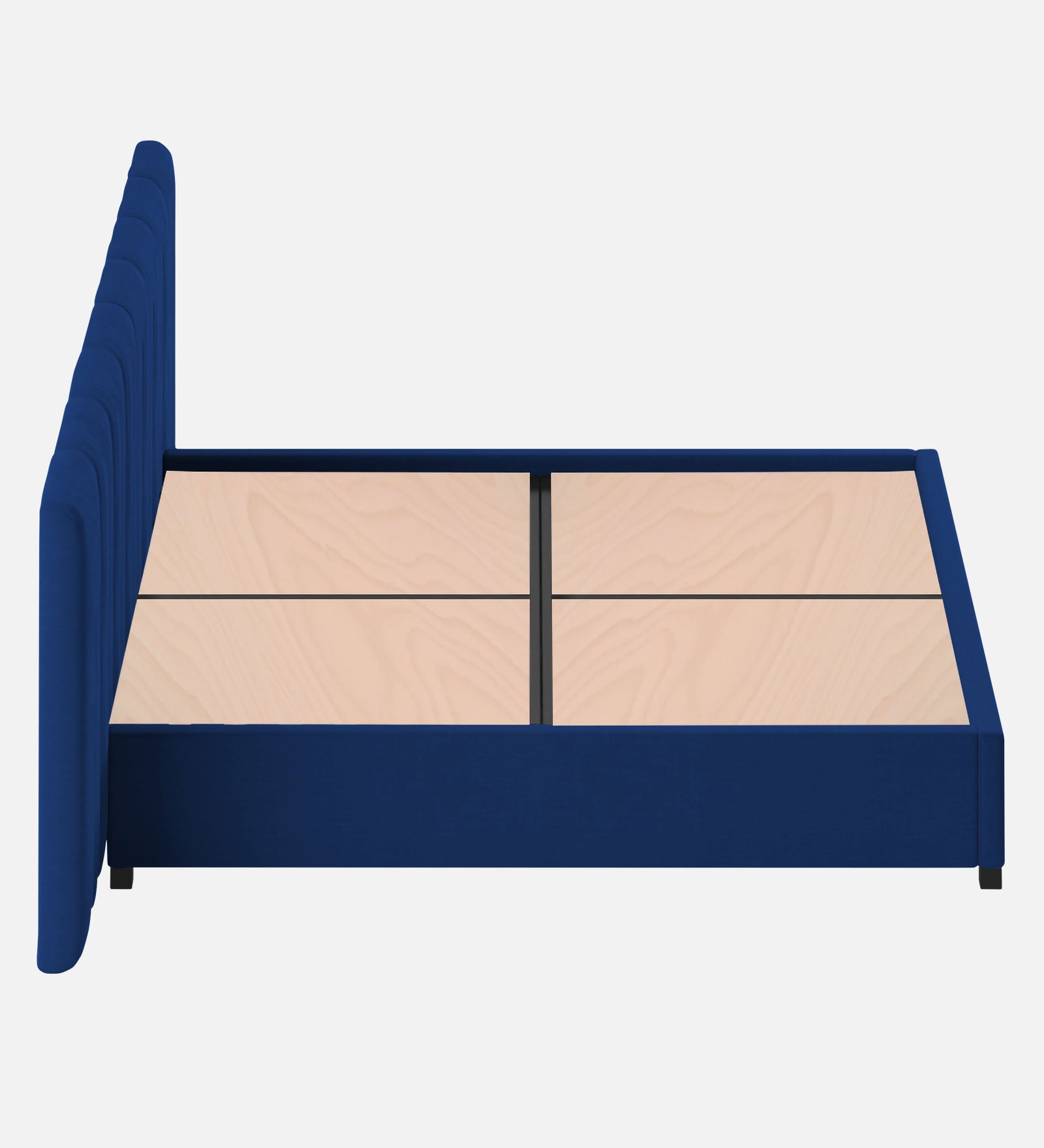 Nora Fabric Queen Size Bed In Royal Blue Colour