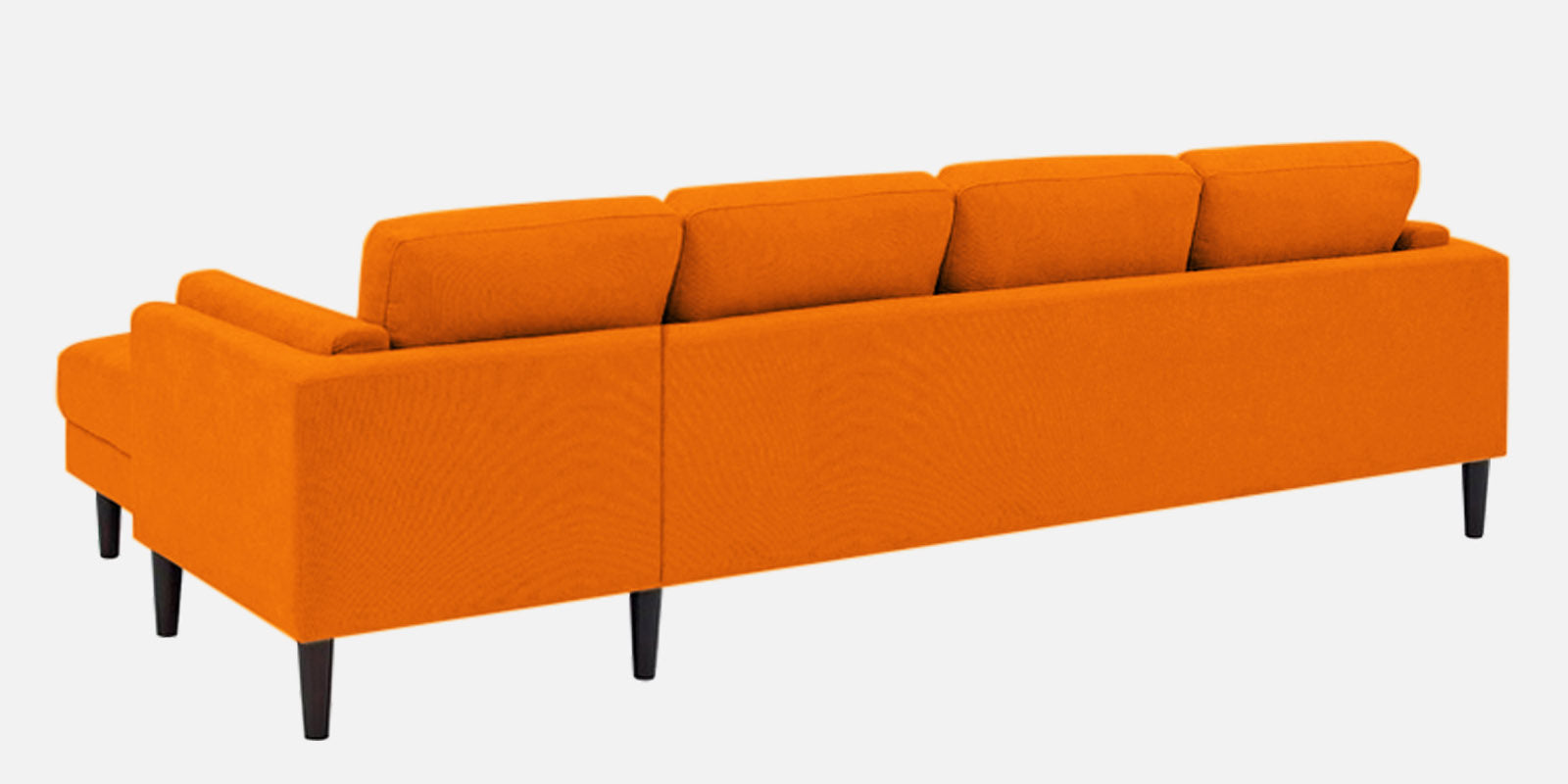 Creata Fabric LHS Sectional Sofa (3+Lounger) in Vivid Orange Colour by Febonic