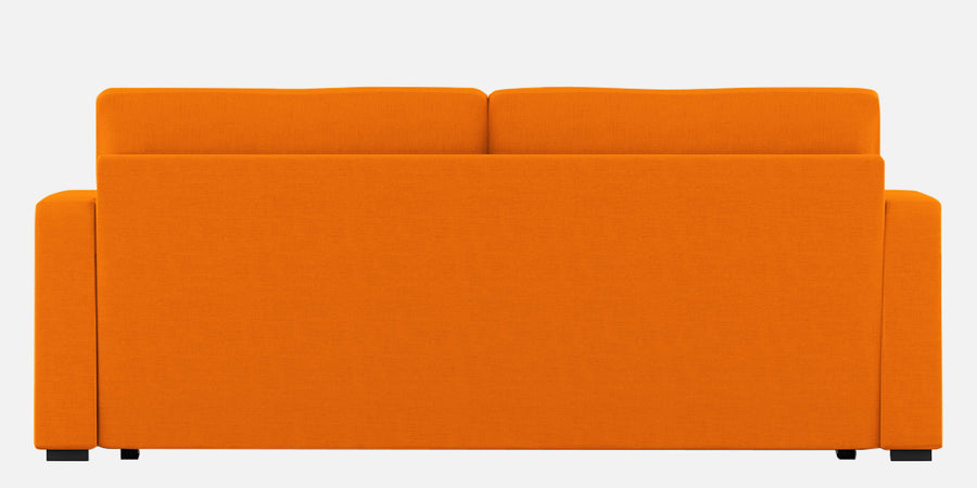 Rocky Fabric 3 Seater Pull Out Sofa Cum Bed In Vivid Orange Colour With Storage - Febonic Living