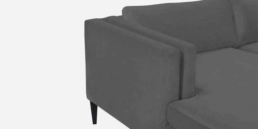 Jasper Velvet Lhs Sectional Sofa 3 Lounger In Davy Grey Colour - Febonic Living