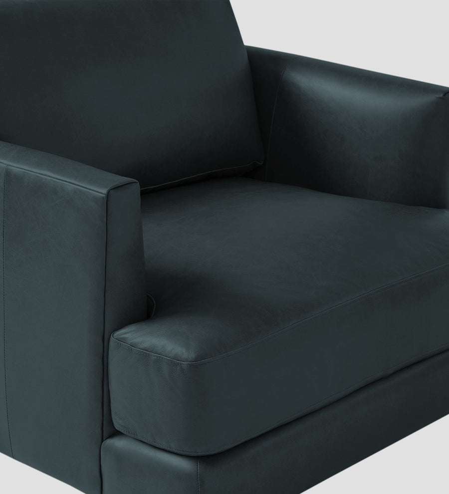 Sterio Leatherette 1 Seater Sofa In Steel Blue Colour - Febonic Living