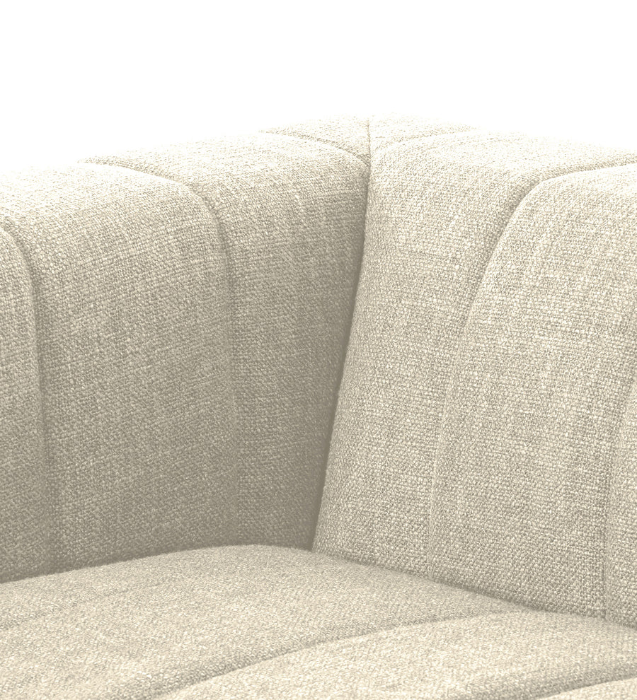 Lara Fabric 1 Seater Sofa In Ivory Beige Colour - Febonic Living