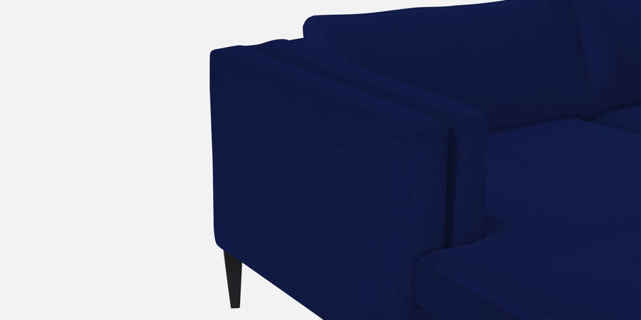 Jasper Velvet Lhs Sectional Sofa 3 Lounger In Dark Blue Colour - Febonic Living