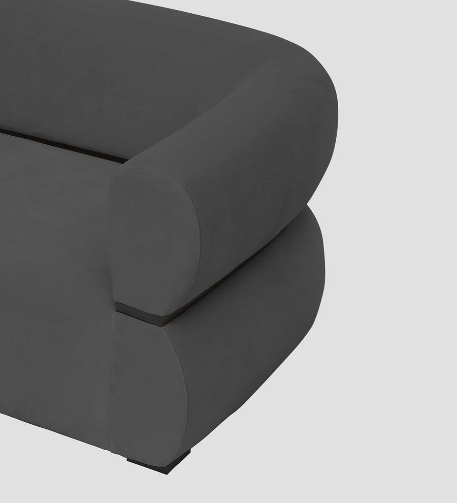 Kula Velvet 1 Seater Sofa In Davy Grey Colour - Febonic Living
