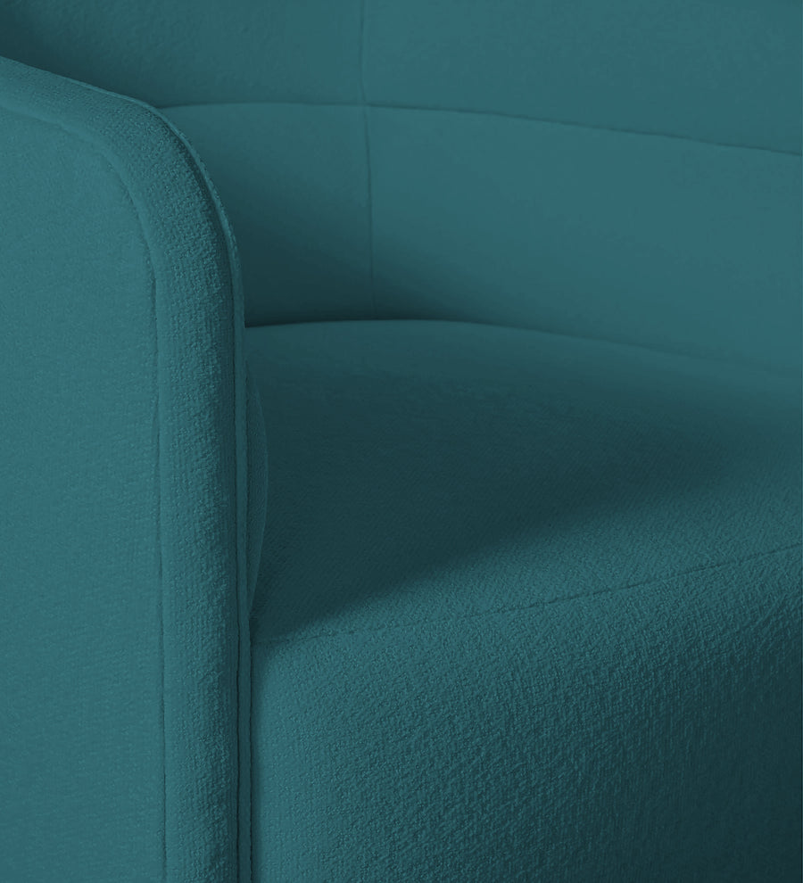 Ria Fabric Swivel Chair In Water Blue Colour - Febonic Living