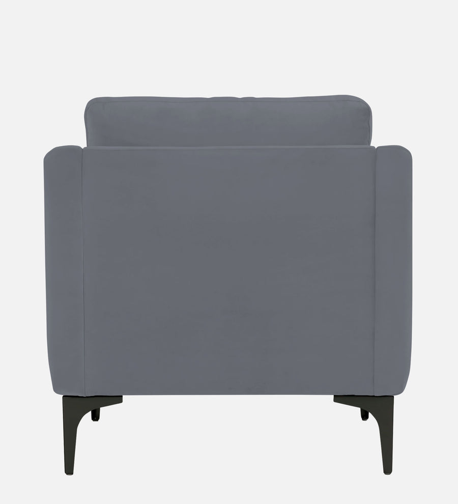 Haru Velvet 1 Seater Sofa In Pubble Grey Colour - Febonic Living