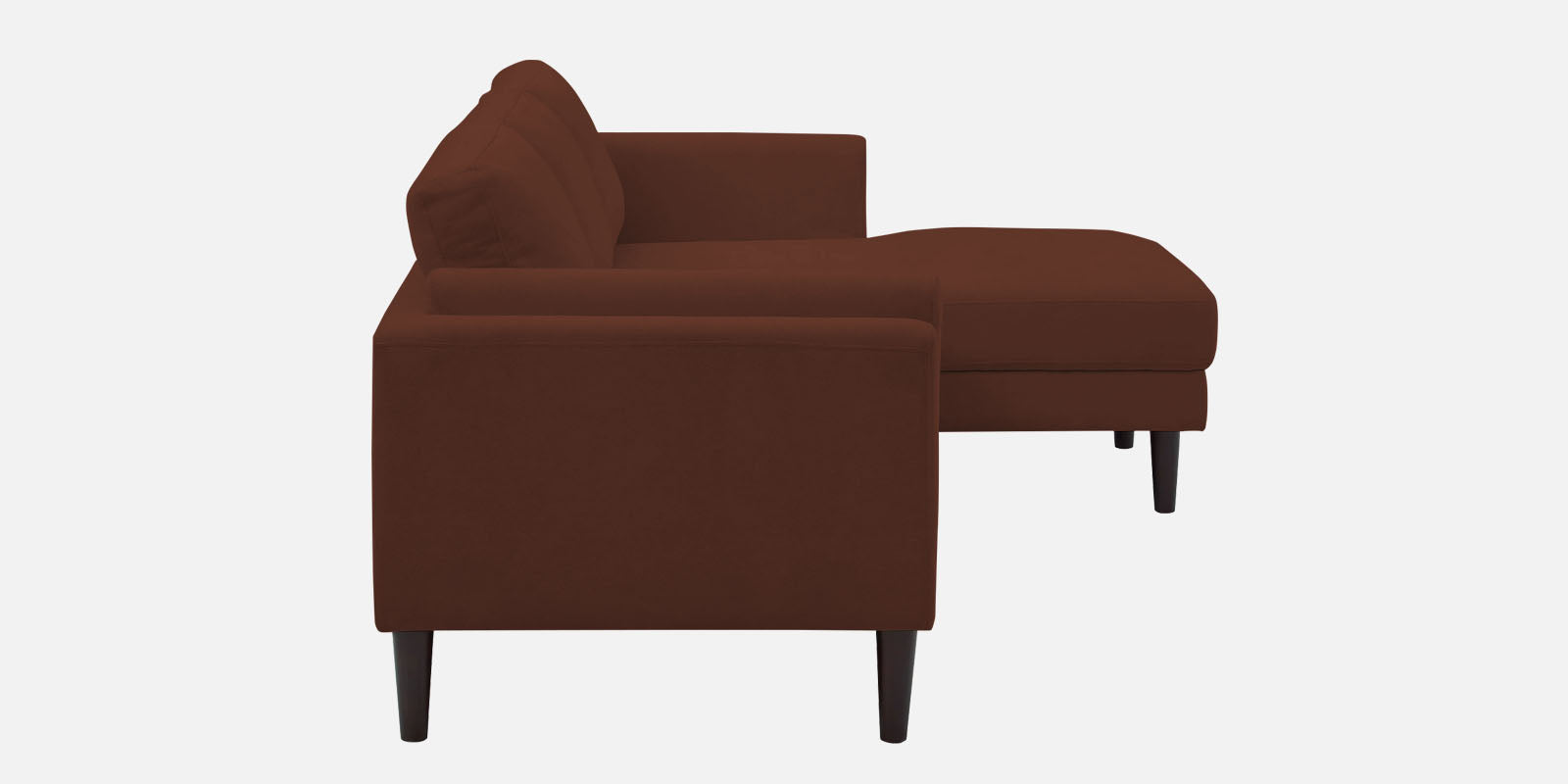 Creata Fabric LHS Sectional Sofa (2+Lounger) in Coffee Brown Colour by Febonic