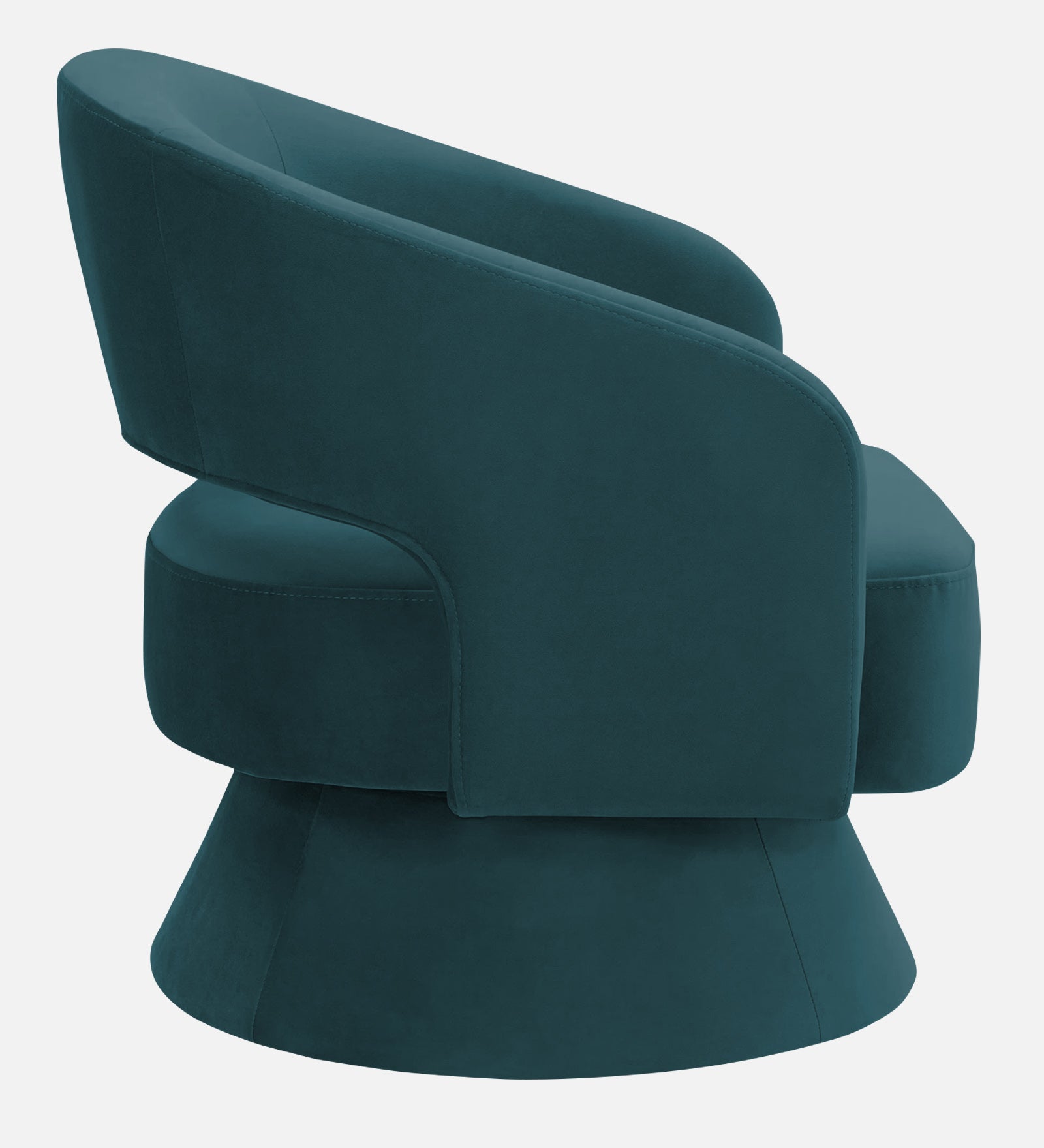 Pendra Velvet Swivel Chair in Arabian Green Colour