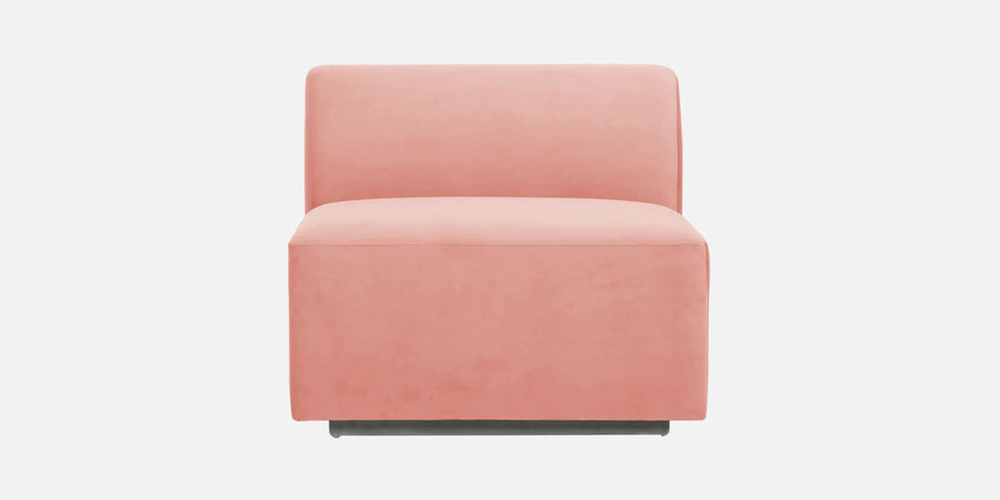 Bufa Velvet Rhs Sectional Sofa In Blush Pink Colour With Ottoman - Febonic Living