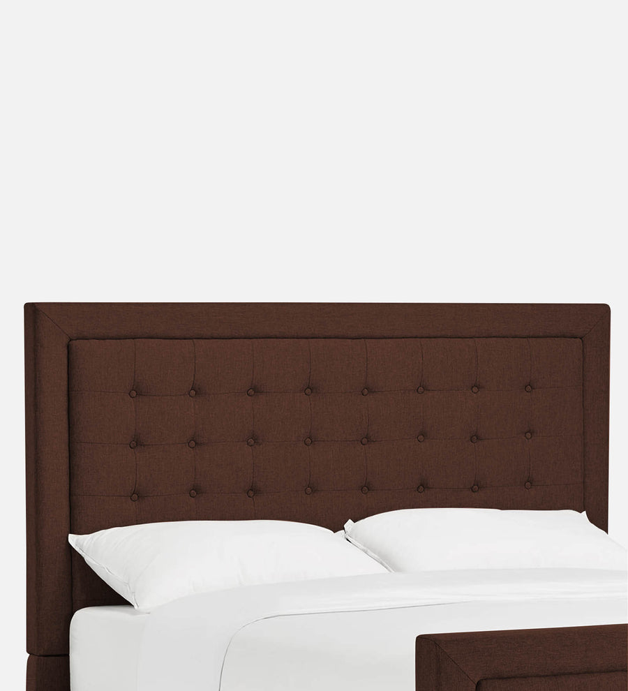 Kaster Fabric Upholstered Queen Size Bed In Coffee Brown Colour - Febonic Living