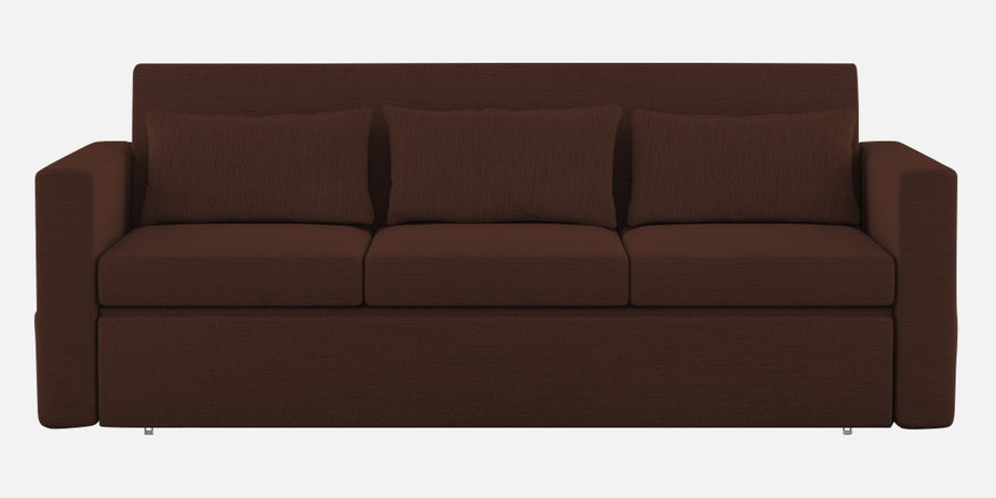 River Fabric 3 Seater Pull Out Sofa Cum Bed In Coffee Brown Colour - Febonic Living
