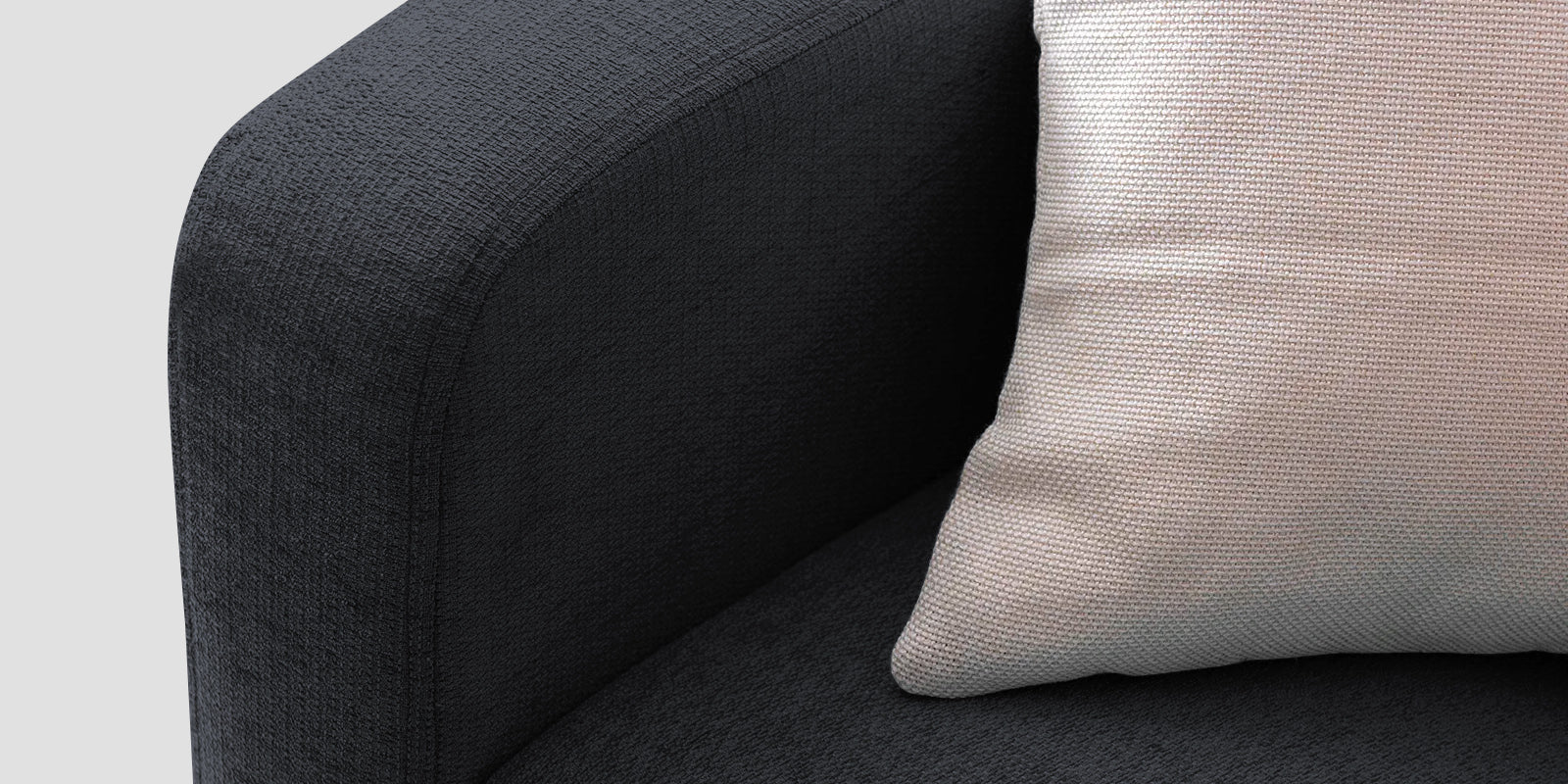 Noha Fabric 3 Seater Sofa In Charcoal Grey Colour