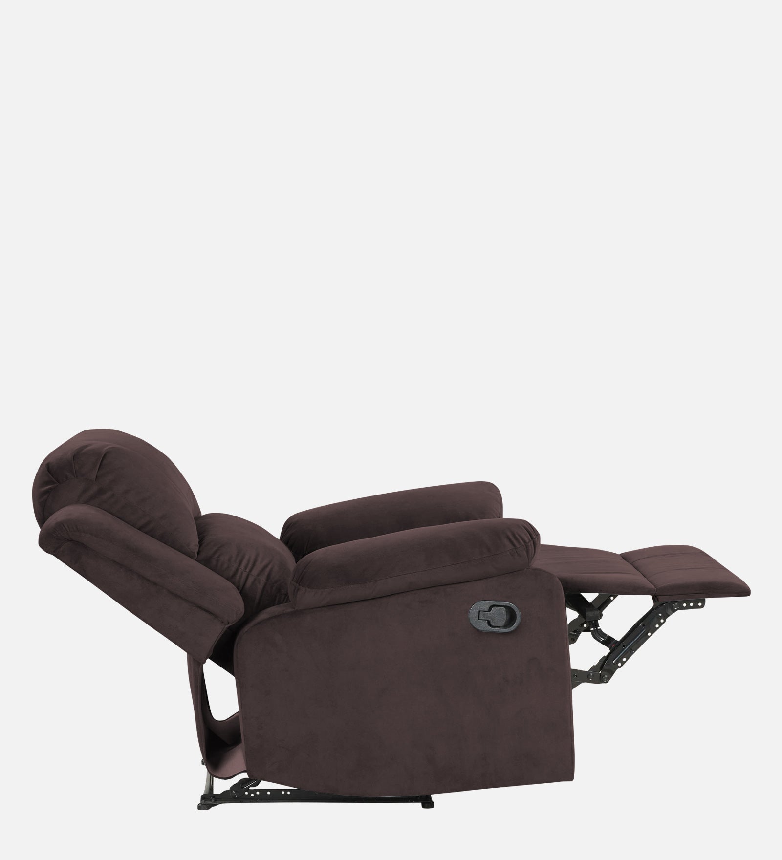 Henry Velvet Manual 1 Seater Recliner In Mocha Brown Colour