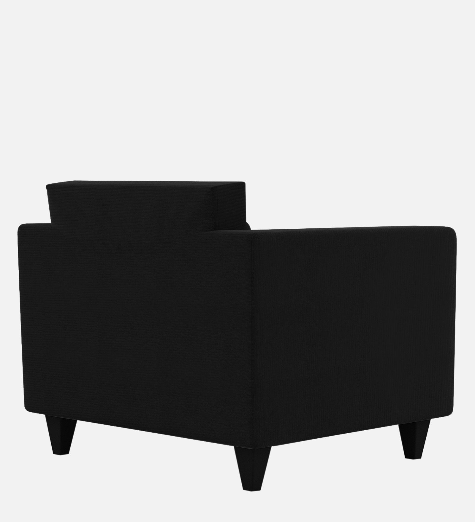 Nipul Fabric 1 Seater Sofa in Zed Black Colour