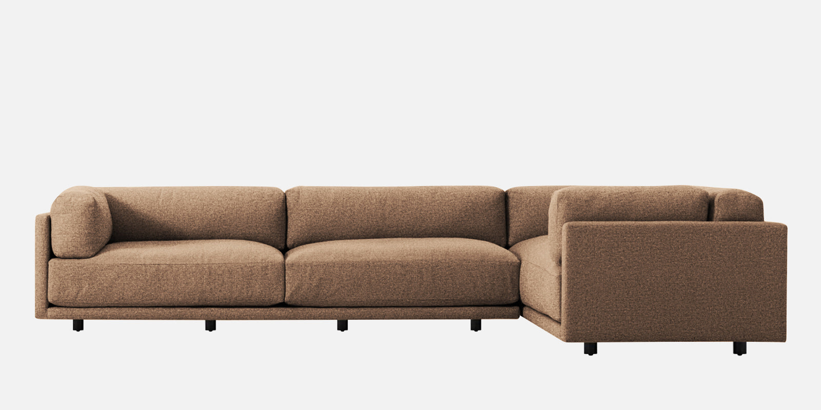 Nixon Fabric 6 Seater LHS Sectional Sofa In Cookie Beige Colour