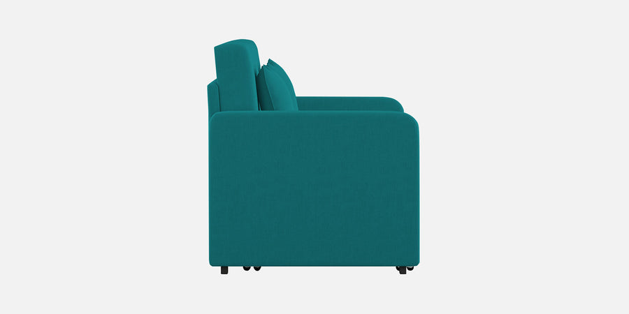 Calra Fabric 3 Seater Pull Out Sofa Cum Bed In Sea Green Colour With Storage - Febonic Living