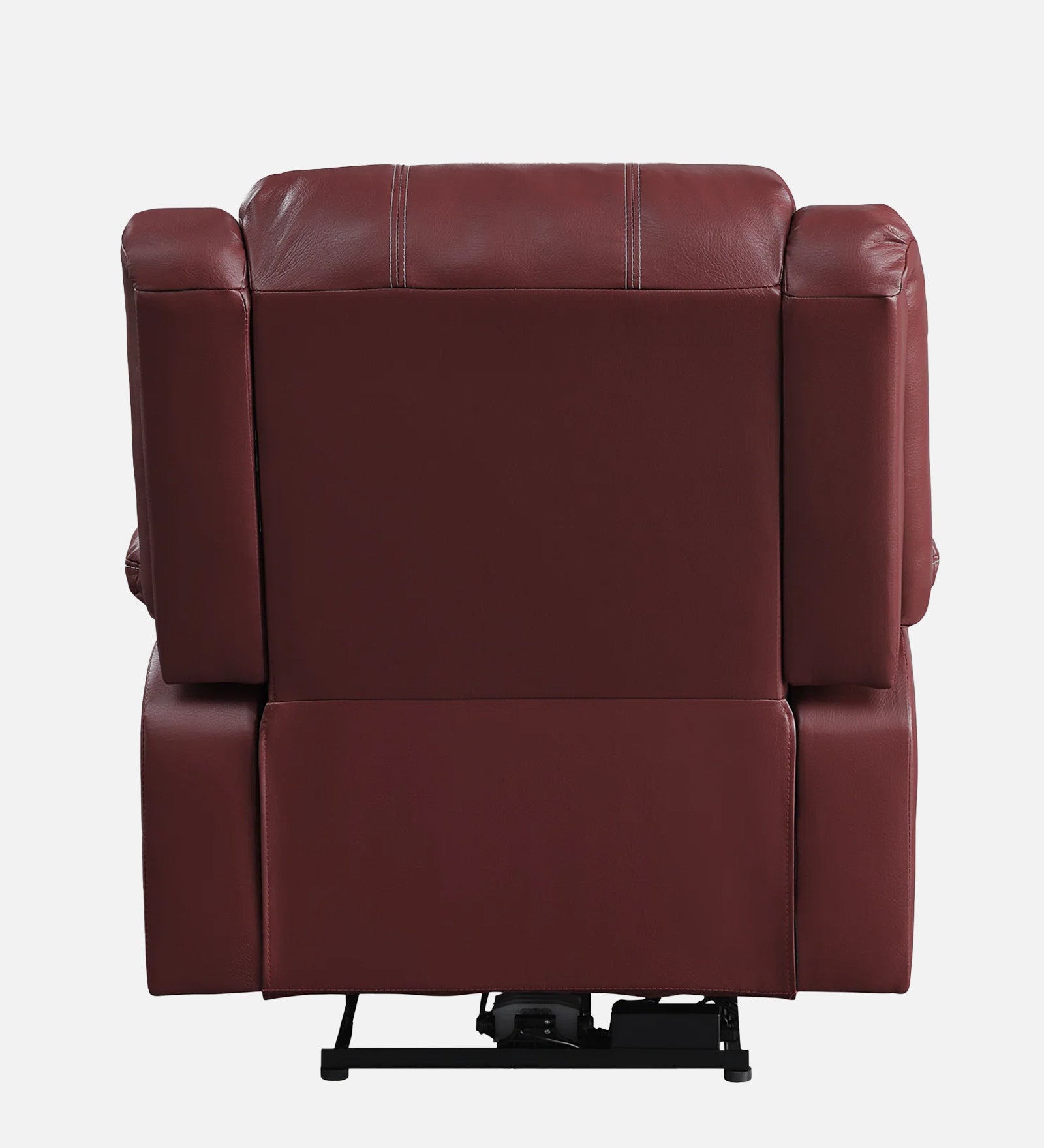 Santo Leather Motorized 1 Seater Recliner In Red Maroon Leather Finish