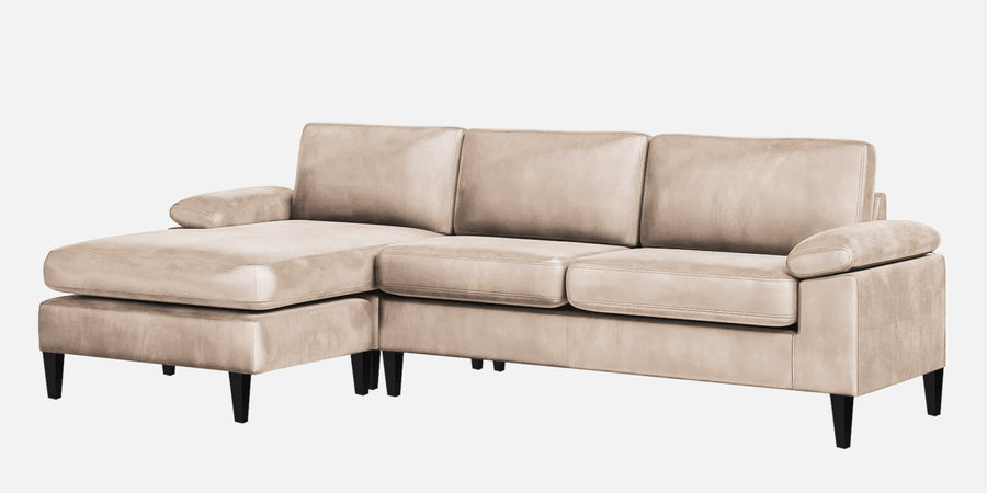 Vegas Velvet Rhs Sectional Sofa 3 Lounger In Camel Beige Colour - Febonic Living