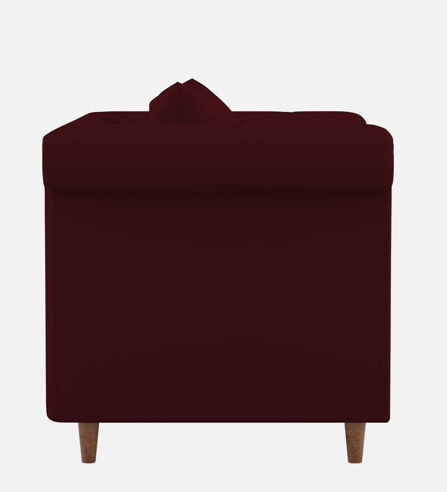 Rubi Velvet 1 Seater Sofa In Dark Maroon Colour - Febonic Living