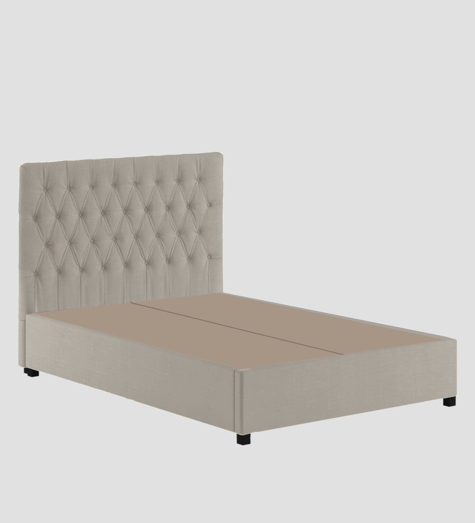 Isko Fabric King Size Bed In Ash Grey Colour With Storage Box - Febonic Living