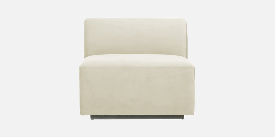 Bufa Velvet Rhs Sectional Sofa In Warm White Colour With Ottoman - Febonic Living