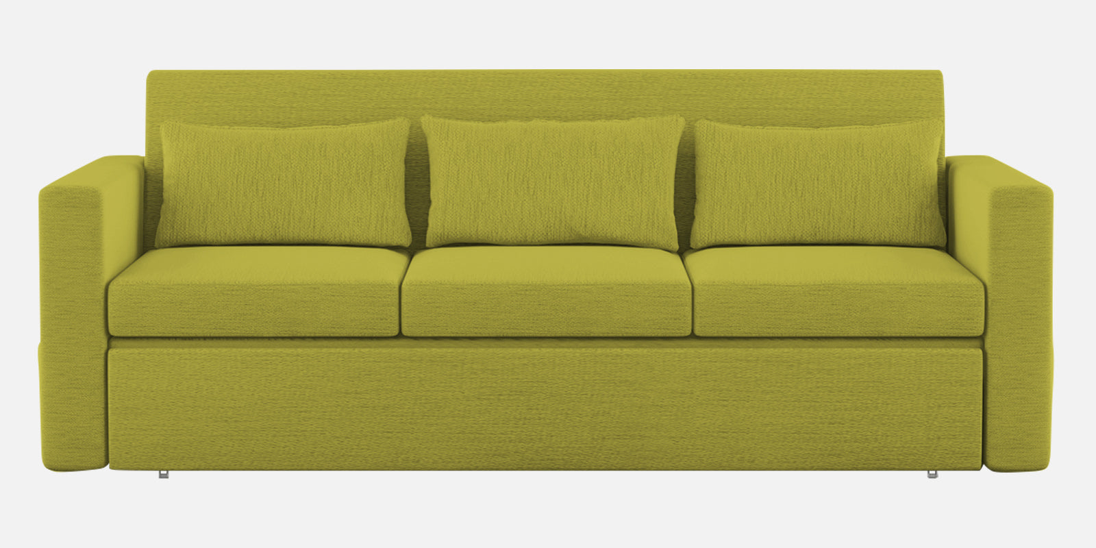 River Fabric 3 Seater Pull Out Sofa Cum Bed In Parrot Green Colour