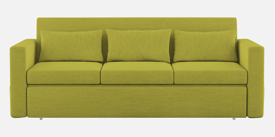 River Fabric 3 Seater Pull Out Sofa Cum Bed In Parrot Green Colour - Febonic Living