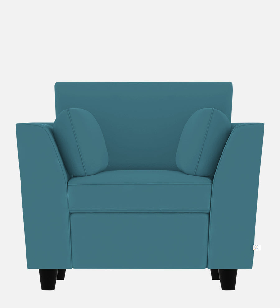 Bristo Velvet 1 Seater Sofa In Aqua Blue Colour With Storage - Febonic Living