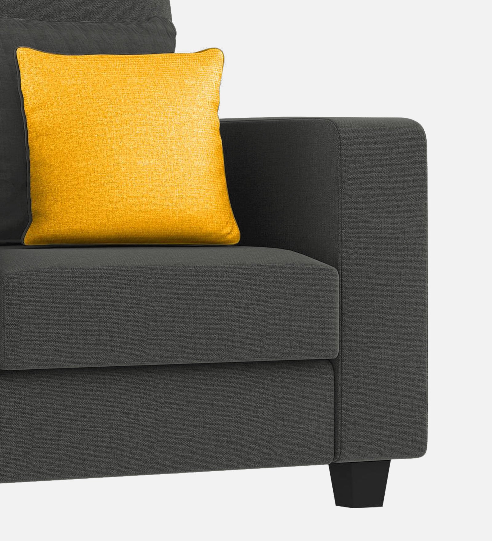 Nabi Fabric 1 Seater Sofa In Charcoal Grey Colour