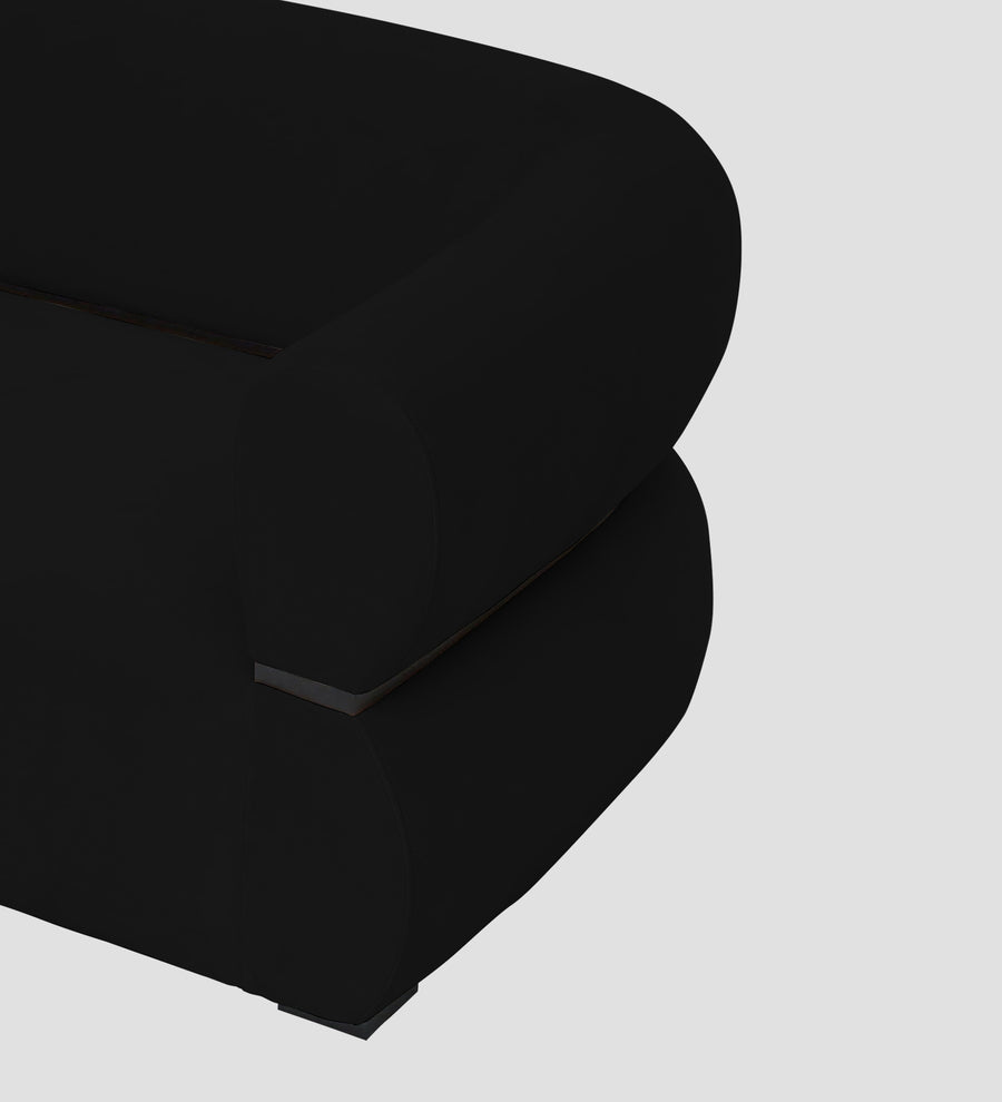 Kula Velvet 1 Seater Sofa In Adam Black Colour - Febonic Living