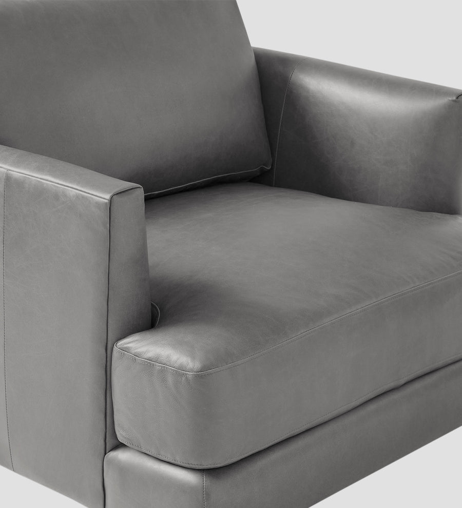Sterio Leatherette 1 Seater Sofa In Dim Grey Colour - Febonic Living