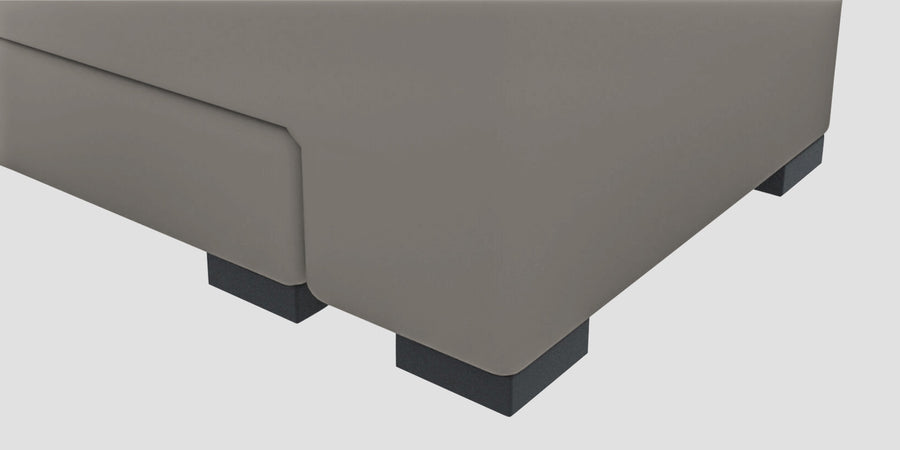 Corby Velvet Rhs 6 Seater Convertible Sofa Cum Bed In Echo Grey Colour - Febonic Living