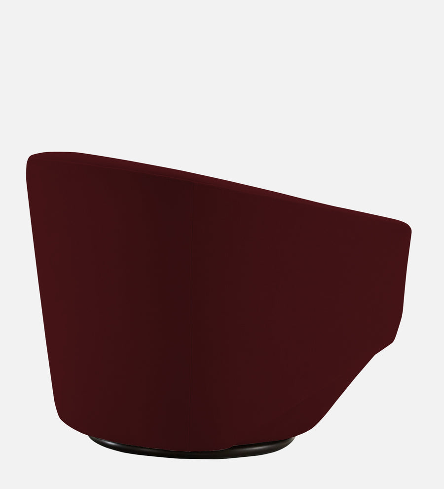 Haddie Velvet Swivel Chair In Blood Maroon Colour - Febonic Living