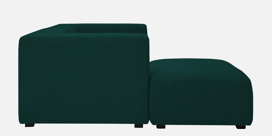 Dora Velvet Rhs Sectional Sofa 2 Ottoman Lounger In Forest Green Colour - Febonic Living
