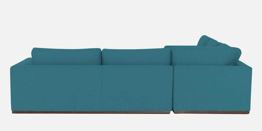 Freedom Velvet 6 Seater Rhs Corner Sofa In Aqua Blue Colour With Ottoman - Febonic Living