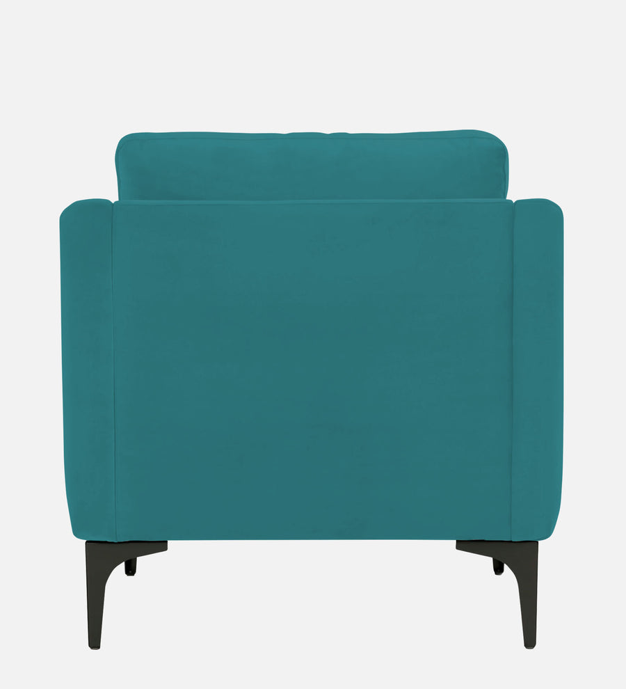 Haru Velvet 1 Seater Sofa In Arabian Green Colour - Febonic Living