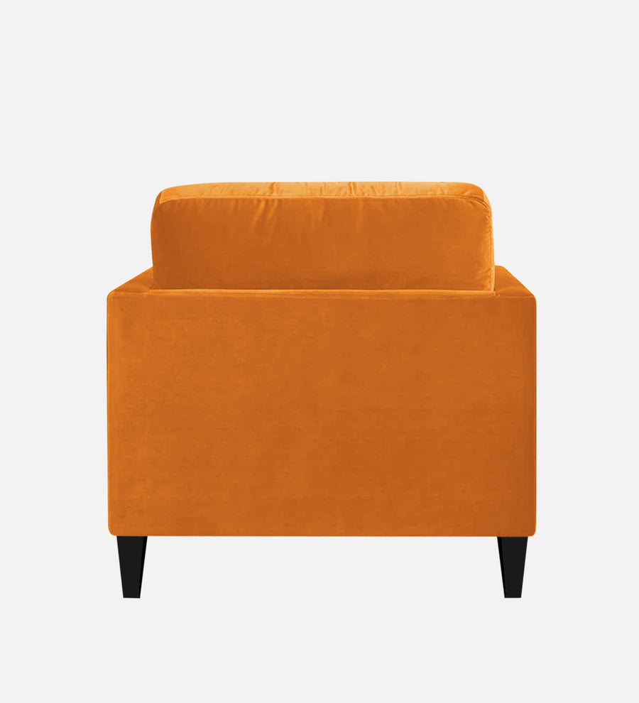 Makou Velvet Chaise Lounger In Tangerine Orange Colour - Febonic Living