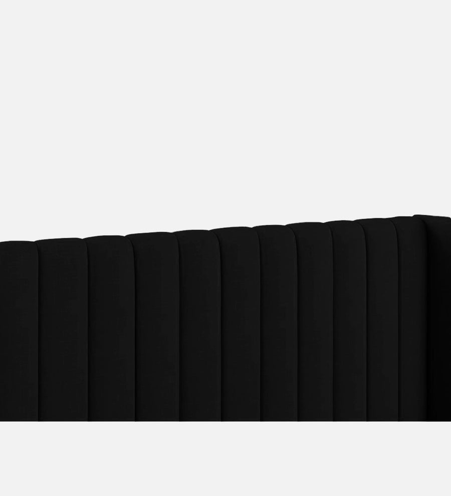 Colina Fabric Upholstered King Size Bed In Zed Black Colour With Box Storage - Febonic Living