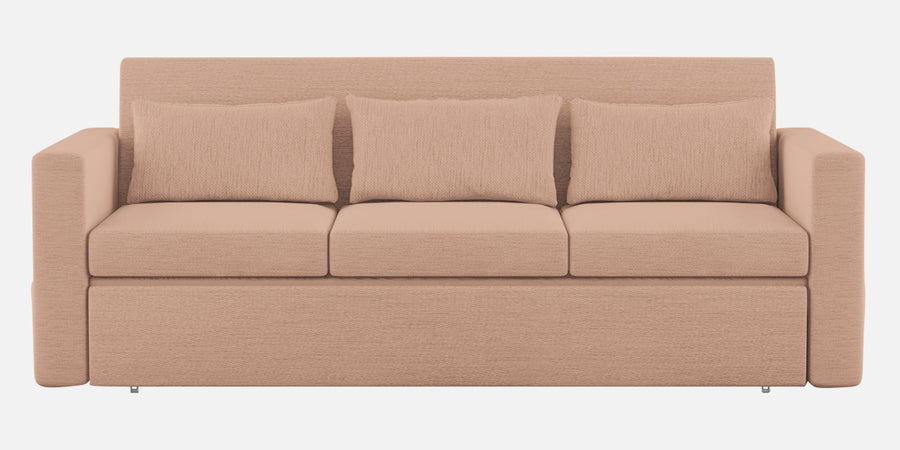 River Fabric 3 Seater Pull Out Sofa Cum Bed In Cosmic Beige Colour - Febonic Living