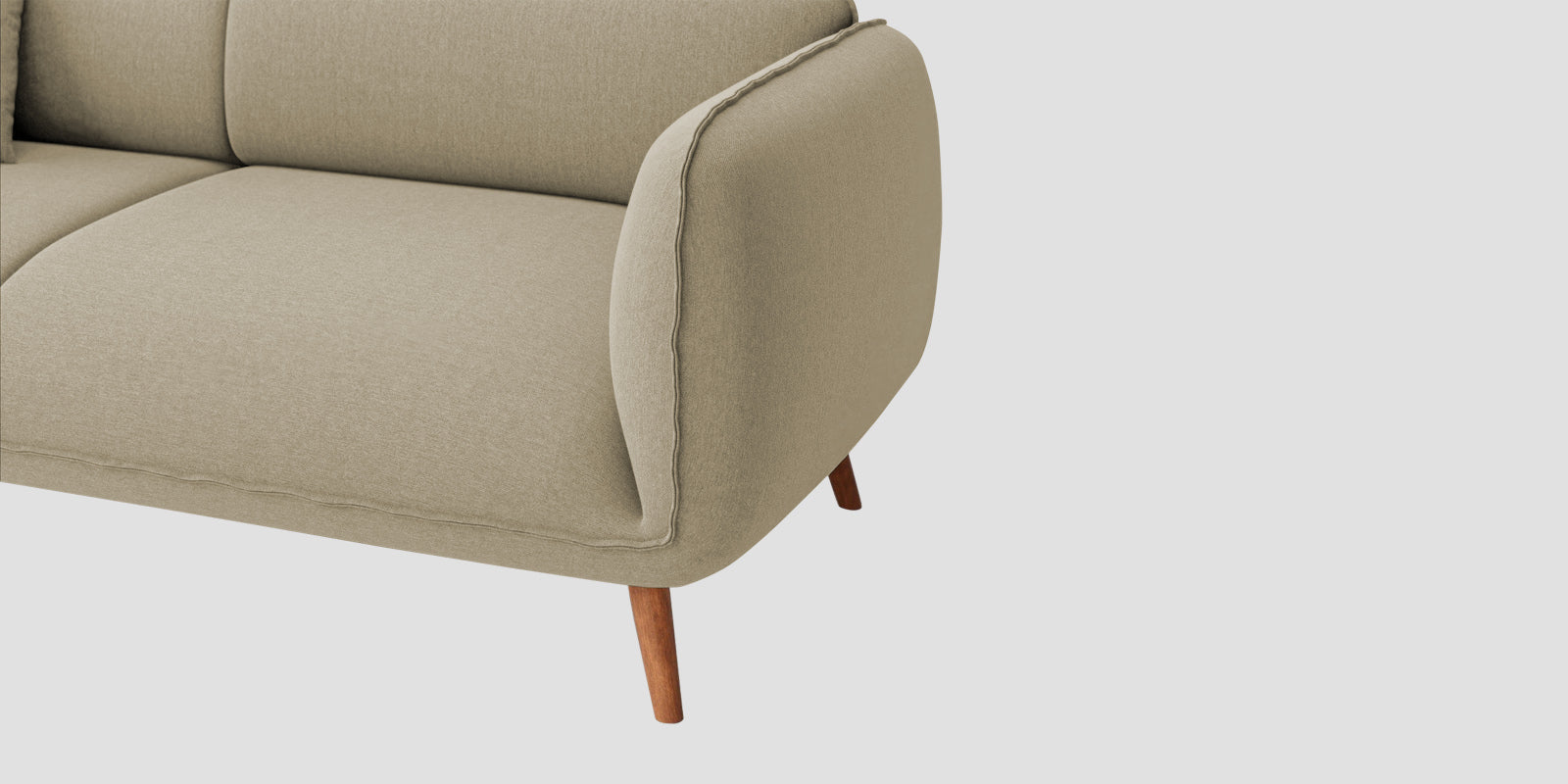 Zia Fabric 3 Seater Sofa In Honey Beige Colour