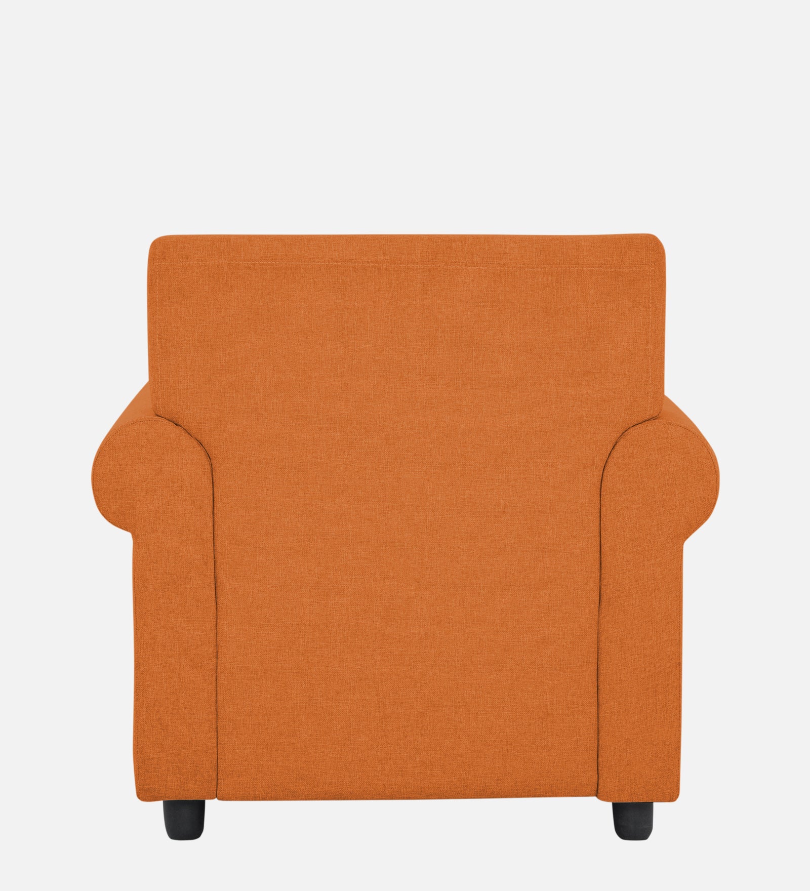 Ribby Fabric 1 Seater Sofa in Dark Orange Colour