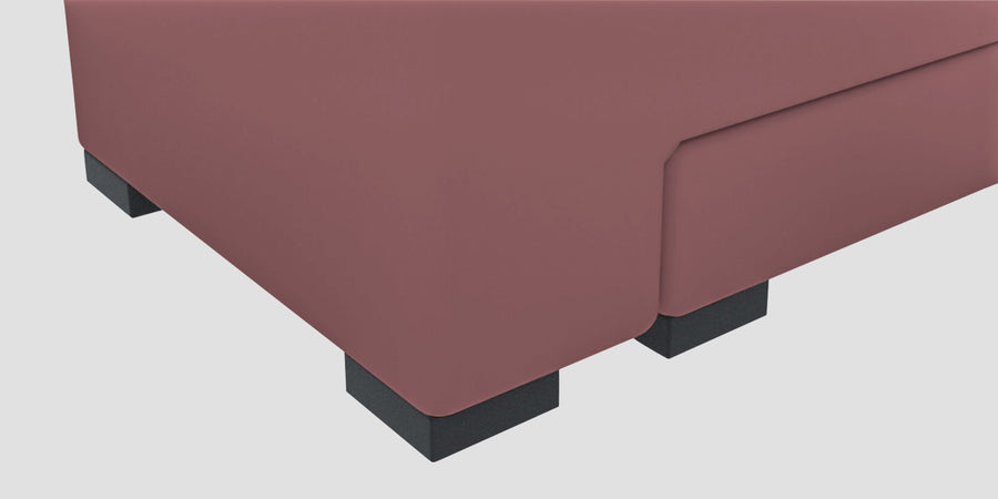 Corby Velvet Lhs 6 Seater Convertible Sofa Cum Bed In Rose Pink Colour - Febonic Living