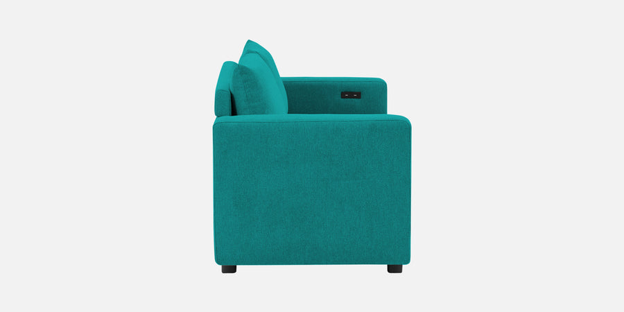 Roman Fabric 3 Seater Foldable Sofa Cum Bed In Sea Green Colour With Usb Port - Febonic Living