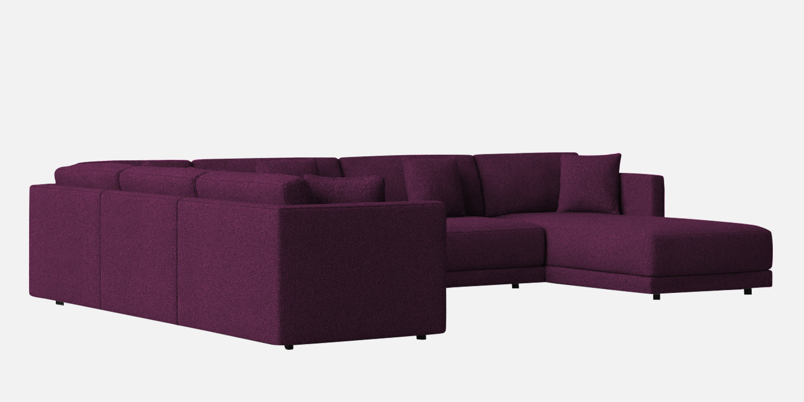 Carlin Fabric LHS 8 Seater Sectional Sofa In Greek Purple Colour